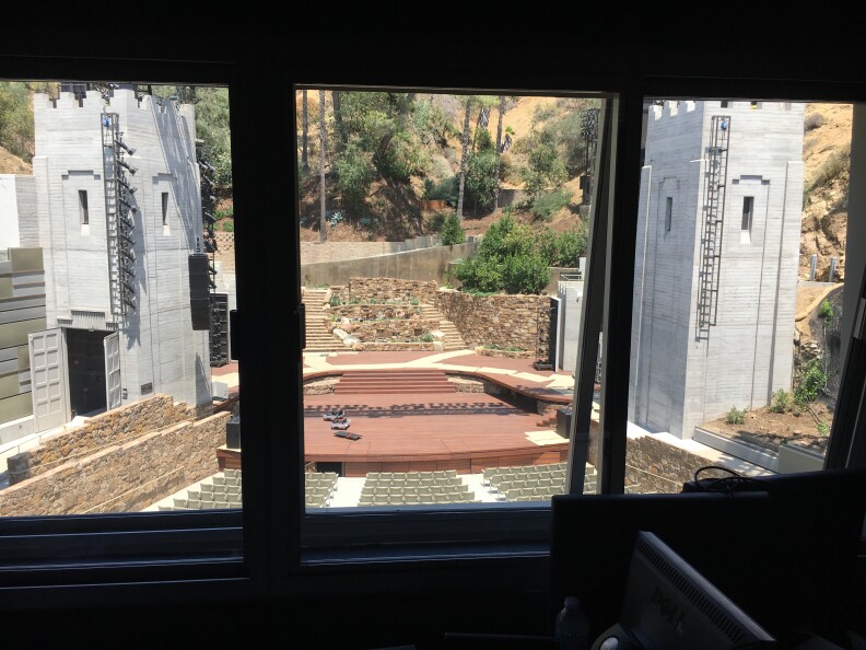 Stage view from the sound room.