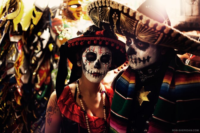 Revelers in Los Angeles celebrate Dia de los Muertos.