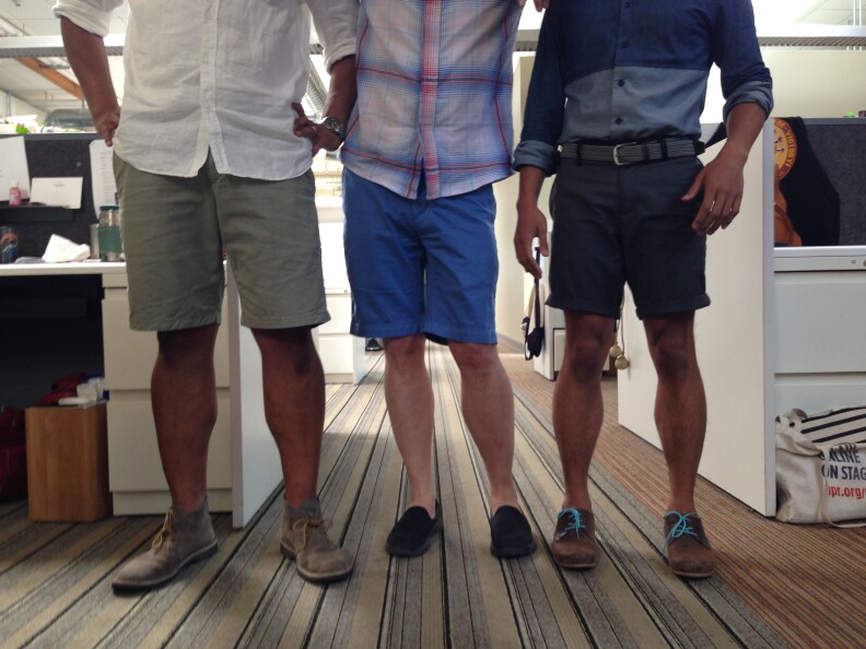 Staffers at Take Two bare their legs ... what are your thoughts? Yay or nay? 