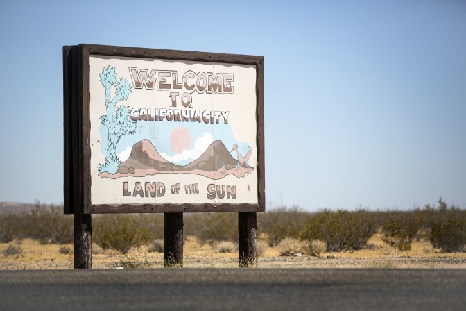 Real estate developer Nat Mendelson intended for California City to be a booming city of more than 75,000 people. Today, it's a remote desert city of 15,000.