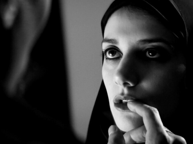Actress Sheila Vand stars as "The Girl" in Lily Ana Amirpour's film, "A Girl Walks Home Alone At Night."