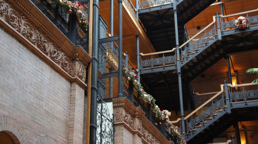 Interior of the Bradbury building.