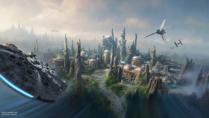 Concept art of Star Wars Land.