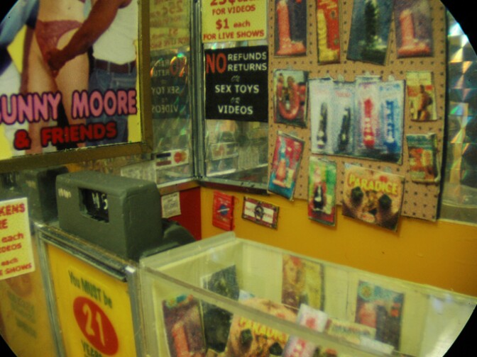 ... marital aids on the walls inside.