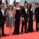 CANNES, FRANCE - MAY 21:  (L-R) Actors Kamel Abdeli, Heloise Godet, Zoe Bruneau, Richard Chevallier, Jessica Erickson and Christian Gregori attend the "Goodbye To The Language" Premiere at the 67th Annual Cannes Film Festival on May 21, 2014 in Cannes, France.  (Photo by Pascal Le Segretain/Getty Images)