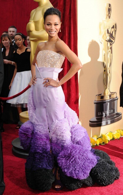 HOLLYWOOD - MARCH 07:  Actress Zoe Saldana arrives at the 82nd Annual Academy Awards held at Kodak Theatre on March 7, 2010 in Hollywood, California.  (Photo by Alberto E. Rodriguez/Getty Images) *** Local Caption *** Zoe Saldana