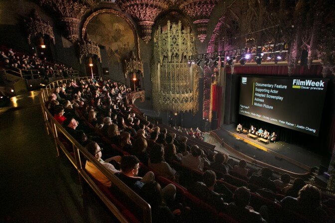 KPCC's FilmWeek critics and host Larry Mantle plus an audience of 1,000 gathered at the historic Theatre at Ace Hotel in Downtown Los Angeles for FilmWeek's 2017 Oscar preview.