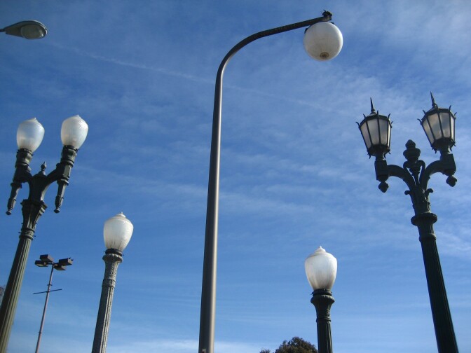 The Vermonica light installation sat in a mini-mall parking lot in East Hollywood.