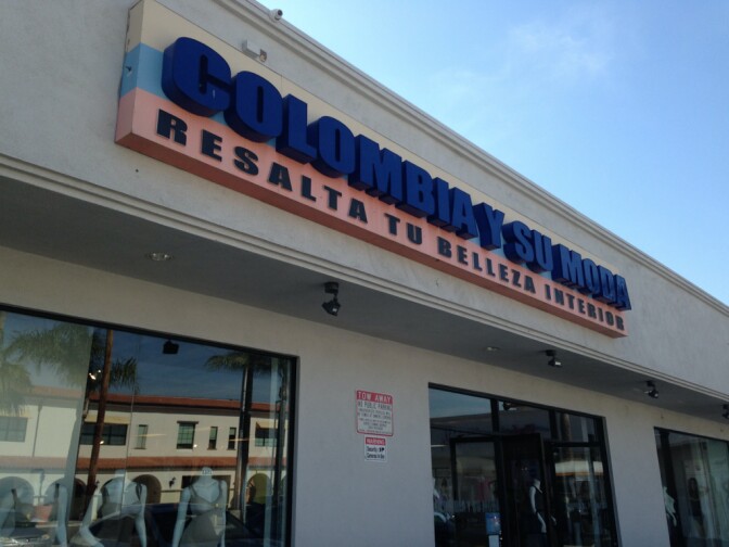 The Colombia y Su Moda store in Huntington Park. CYSM sells its own line of 'levanta cola' jeans imported from South America.