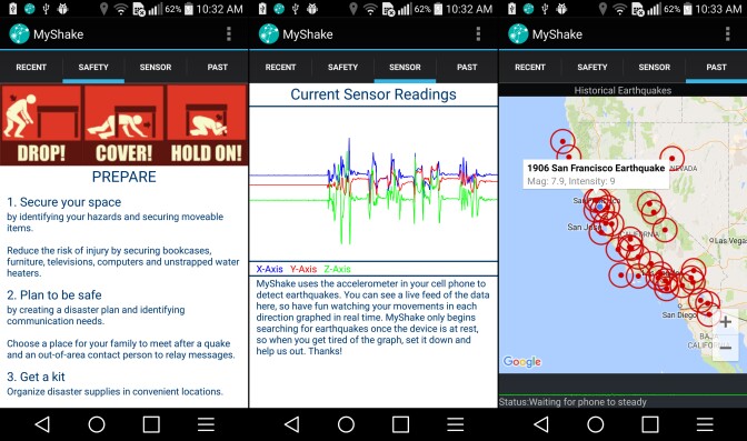 An app called MyShake allows smartphones to detect earthquakes and send valuable scientific data to researchers. It may one day also give early warning alerts.