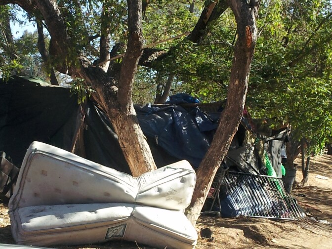 The area is home to many 'developed' encampments, L.A. Bureau of Sanitation official Pepe Garcia said.