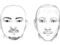 Police sketches of the two men suspected in the beating.
