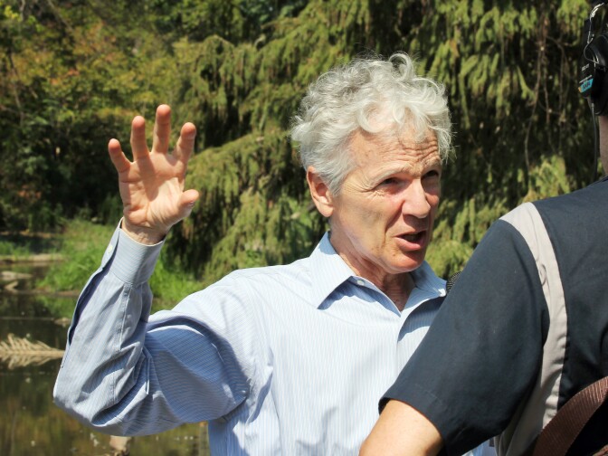 Richard Schulhof, CEO at the LA County Arboretum & Botanic Garden in Arcadia, talking with KPCC's John Rabe on Tuesday morning, Aug. 23, 2016.