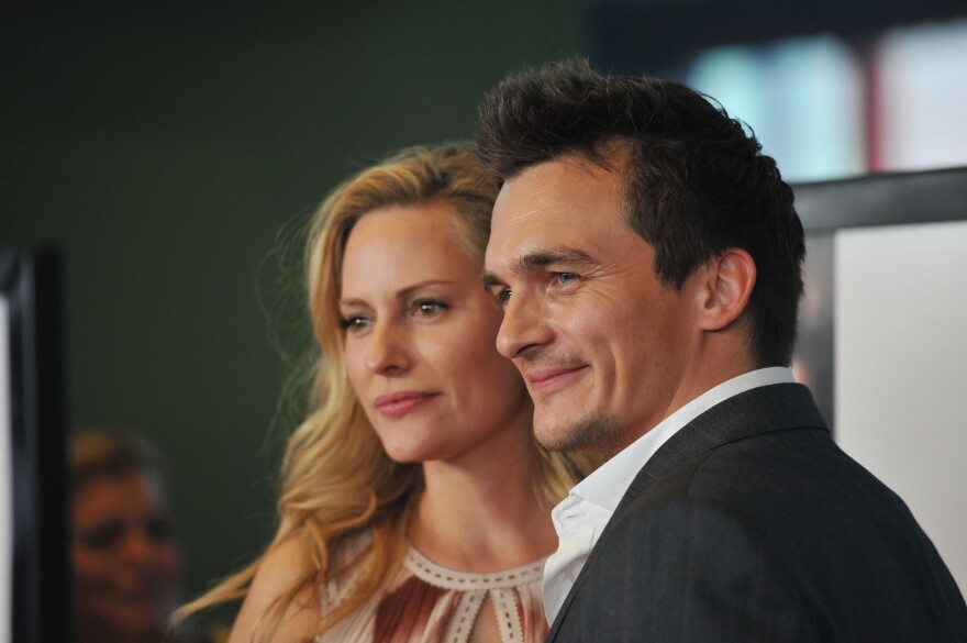 NEW YORK, NY - AUGUST 13:  Aimee Mullins and actor Rupert Friend attend the New York premiere of "Hitman Agent 47" at AMC Empire 25 theater on August 13, 2015 in New York City.  (Photo by Ben Gabbe/Getty Images)