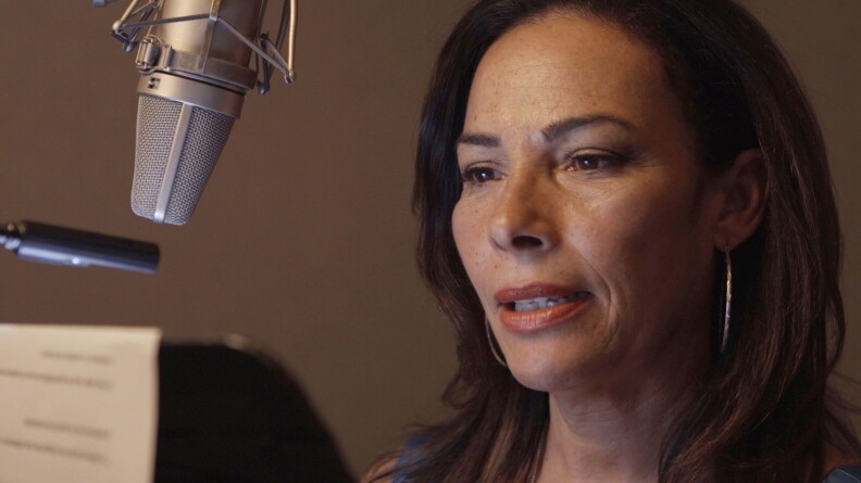 Actress Marabina Jaimes in the dubbing studio.