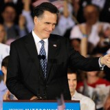 TAMPA, FL - JANUARY 31:  Republican presidential candidate, former Massachusetts Gov. Mitt Romney gestures during his Florida primary night party on January 31, 2012 in Tampa, Florida. According to early results Romney defeated former Speaker of the House Newt Gingrich, former U.S. Sen. Rick Santorum and U.S. Rep. Ron Paul (R-TX) to win Florida's primary.   (Photo by Joe Raedle/Getty Images)