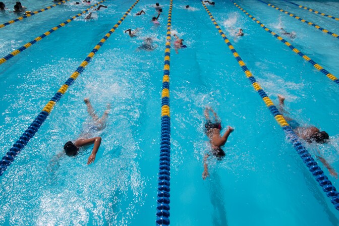 Kids cool off at the Glassell Park Pool on June 28th, 2013.