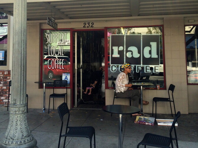 Rad Coffee, a specialty coffee shop in downtown Upland.