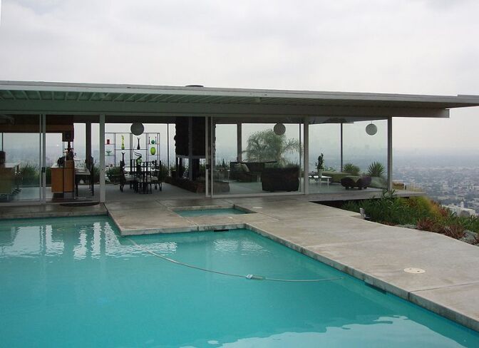 The Case Study House No. 22 — Stahl House — Hollywood Hills, Los Angeles, California.