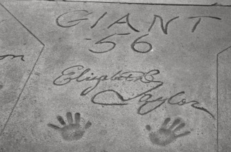 Film icon Elizabeth Taylor's signature outside Grauman's Chinese Theatre in Hollywood, California.