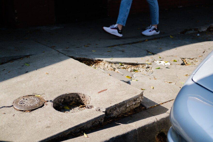 cracked sidewalk