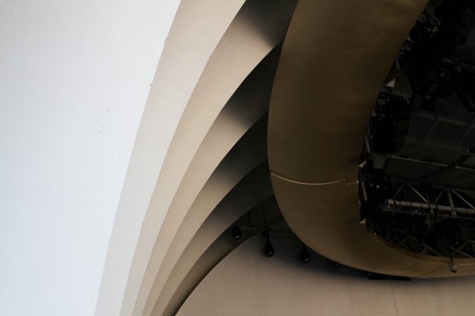 The physical construction of the rings of the Hollywood Bowl are designed to enhance sound at the outdoor venue, as seen on Aug. 4, 2017.