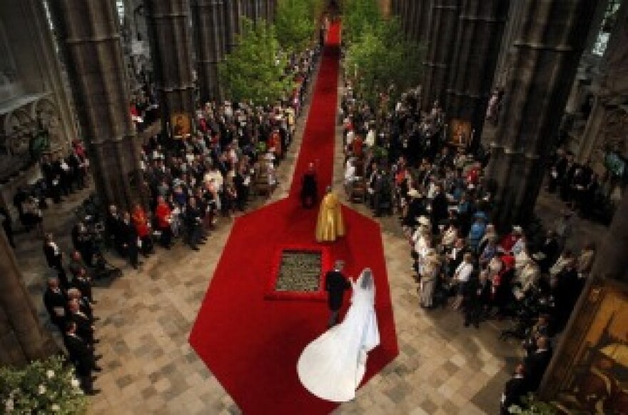 General view inside the Westminster Abbey as Kate Middleton arrives with her father.