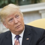 WASHINGTON, DC - FEBRUARY 13: (AFP OUT) U.S. President Donald Trump (R) during a meeting with Prime Minister Justin Trudeau of Canada (not pictured) in the Oval Office at the White House on February 13, 2017 in Washington, D.C. This is the first time the two leaders are meeting at the White House. (Photo by Kevin Dietsch-Pool/Getty Images)
