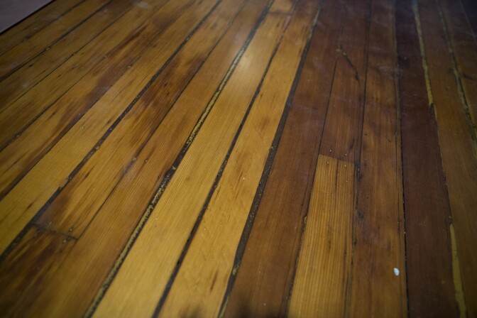 The hardwood floors in the permanent exhibition wing of Italian Hall have been restored for the Italian American Museum of Los Angeles in this picture taken on Wednesday morning, May 11, 2016.