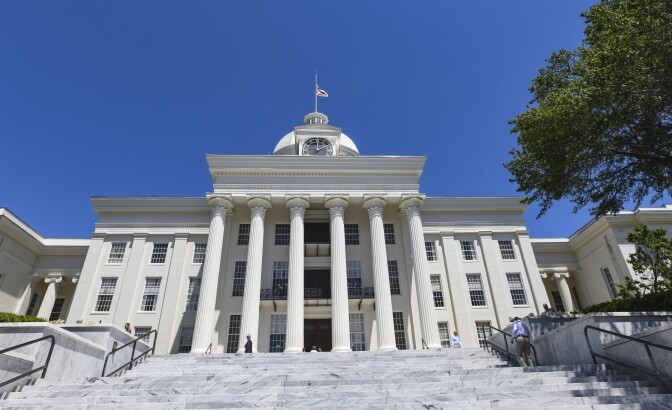 MONTGOMERY, AL - MAY 15: The Alabama State Capitol stands on May 15, 2019 in Montgomery, Alabama. Today Alabama Gov. Kay Ivey signed a near-total ban on abortion into state law. (Photo by Julie Bennett/Getty Images)