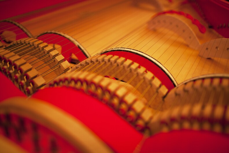 This photo taken on October 18, 2013 in Krakow shows an extremely rare Viola Organista, based on a late 15th-century design by Leonardo da Vinci, built by Polish concert pianist, Slawomir Zubrzycki. The instrument which was unveiled this month was built over the last three years.