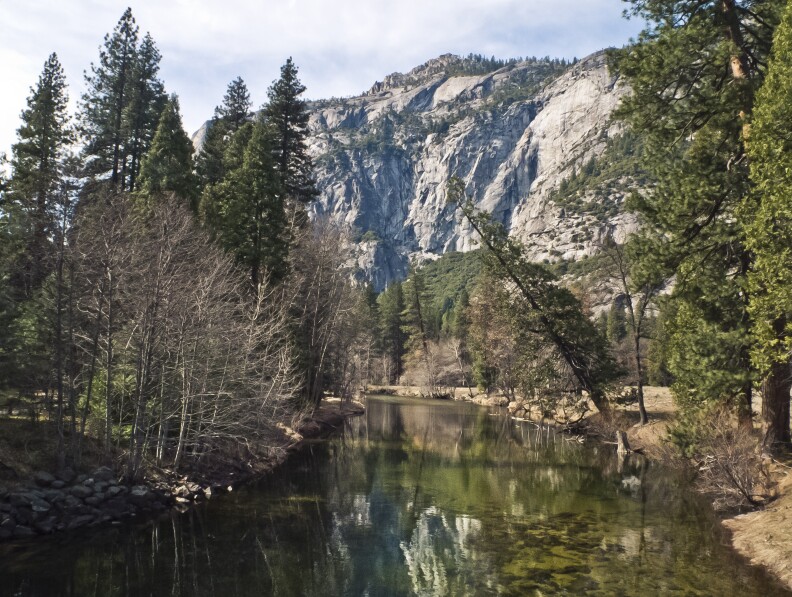 A picture taken March 08, 2014 shows a view of Yosemite National Park valley. The park is about 220,000 visits shy of the 1996 record of 4.2 million — with November and December still left to count.