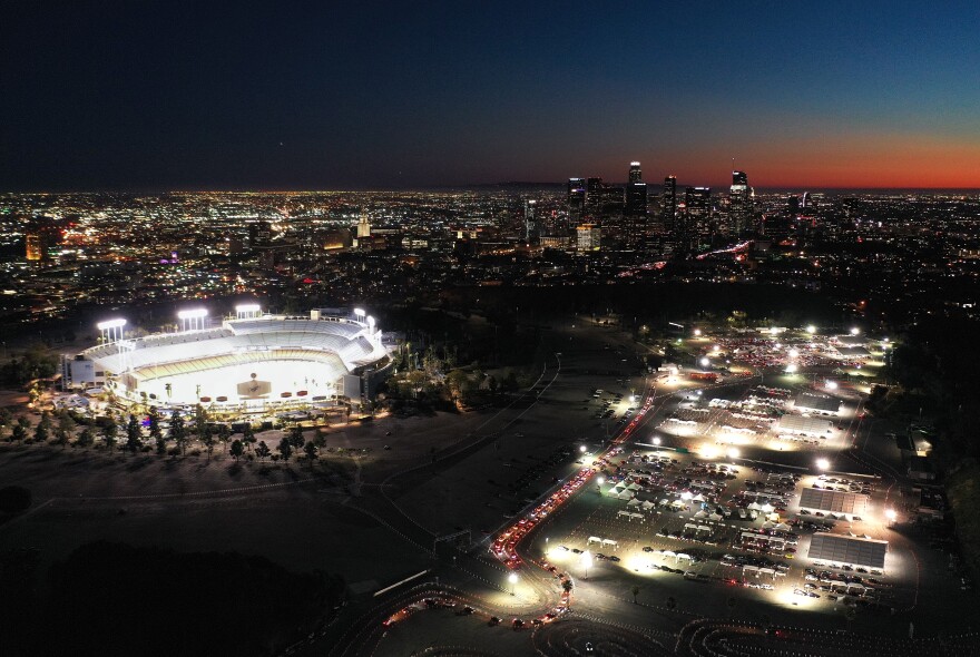 Dodger Stadium Night time view