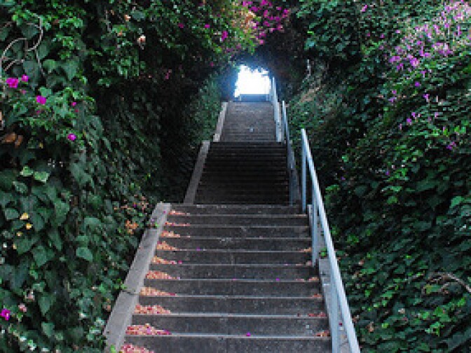 "Stairway to Hardy," staircase in Silver Lake neighborhood of Los Angeles. 
