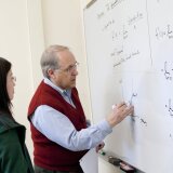 Foothill College in Los Altos Hills, CA on April 20, 2010. John Sawka, math professor, teaching a calculus class.