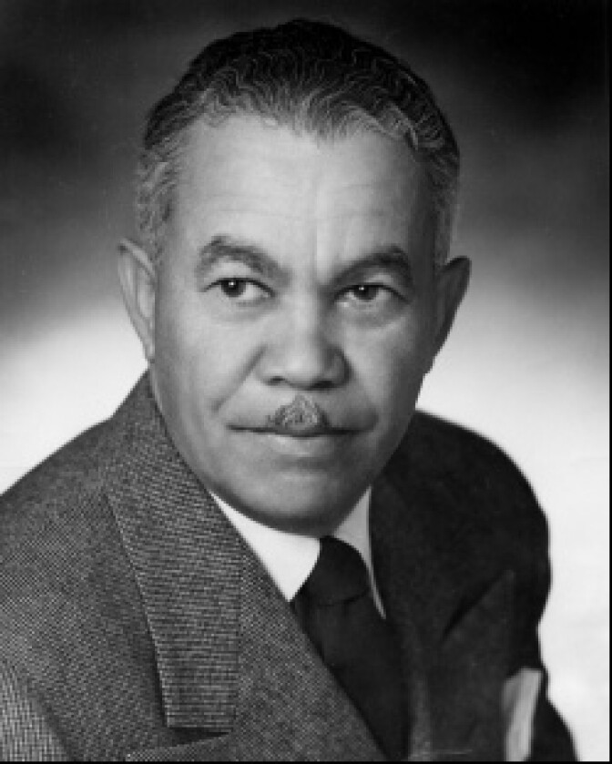 Paul Revere Williams, pictured here, was orphaned at the age of 4 and grew up in early Los Angeles’ eclectic downtown. He graduated from USC’s School of Architecture and Engineering and became the first African-American certified architect west of the Mississippi in 1921.