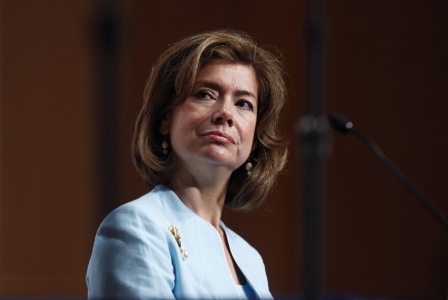 FILE - In this Monday, Sept. 13, 2010, file photo, Maria Contreras-Sweet, Chairwoman of ProAmerica Bank, arrives to speak at the Congressional Hispanic Caucus Institute (CHCI) in Washington. President Barack Obama intends to nominate Contreras-Sweet, a former California cabinet secretary, to be head of the Small Business Administration, according to a White House official. (AP Photo/Charles Dharapak, File)