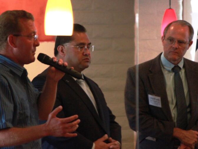 Candidates in San Bernardino County’s hotly contest 3rd District supervisorial race square off at an election forum in Highland (L-R: Neil Derry, James Ramos, Jim Bagely)