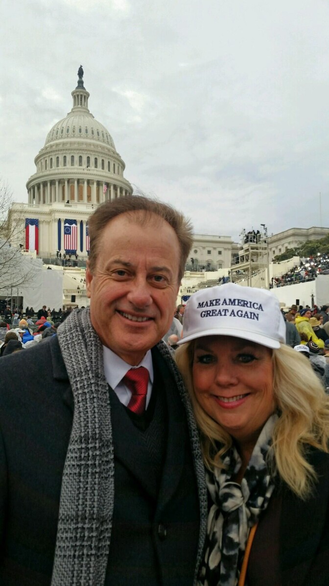 Tony Beall, Rancho Santa Margarita City Councilman and Jennifer Beall, former RNC delegate who ran the Trump Campaign for SoCal, in D.C. for the inauguration. 