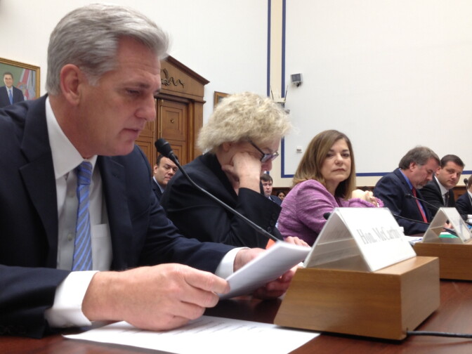 Republican Congressman Kevin McCarthy of Bakersfield was one of five House members from Central and Southern California who testified at a hearing on the state's high speed rail project.