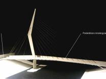 A rendering of a pedestrian, equestrian and bicycle bridge over the L.A. River that would connect Griffith Park and Atwater Village.