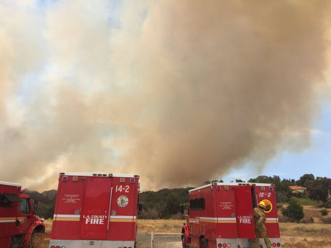 The Sage Fire burns near Santa Clarita on July 9, 2016.