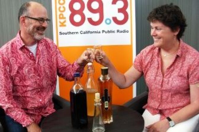 Eat:LA's Joseph Shuldiner and Colleen Bates enjoy homemade aperitifs.