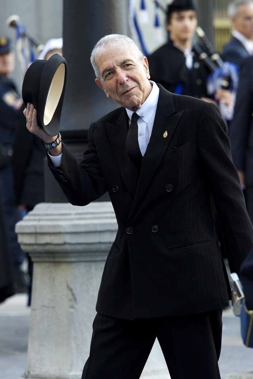 File: Canadian singer Leonard Cohen attends "Principe de Asturias" awards 2011 ceremony at the Campoamor Theatre on Oct. 21, 2011 in Oviedo, Spain.