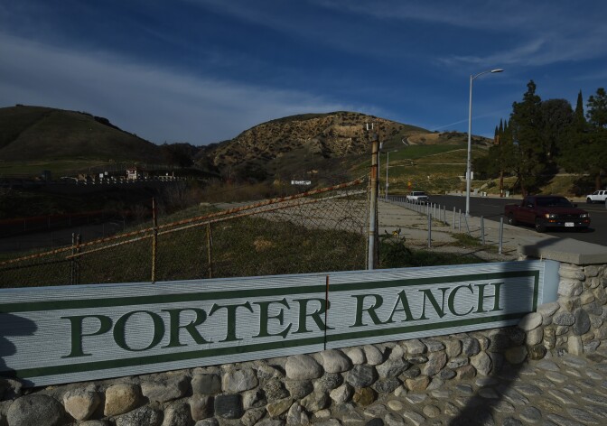 File: The entrance to the SoCal Gas facility where a gas leak that started in October began and forced thousands of residents to flee from Los Angeles suburb Porter Ranch, pictured on Jan. 22, 2016.