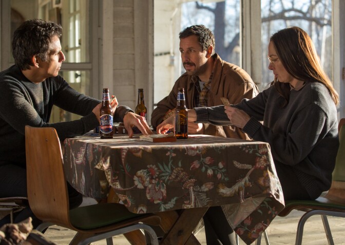 Ben Stiller, Justin Hoffman and Elizabeth Marvel in "The Meyerowitz Stories."