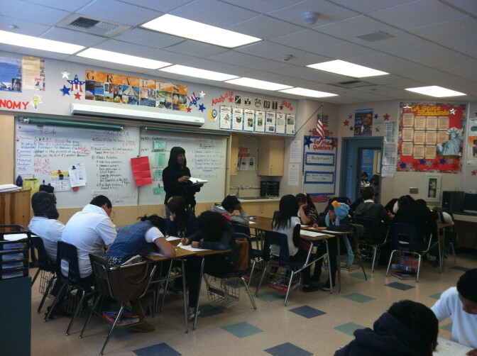 A social studies lesson given by Jasmin Brown at Cesar Chavez Middle School.