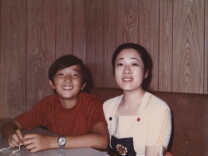 Suehiro Cafe owner Kenji Suzuki as a boy next to his mom Junko Suzuki who started the Little Tokyo restaurant 49 years ago. 