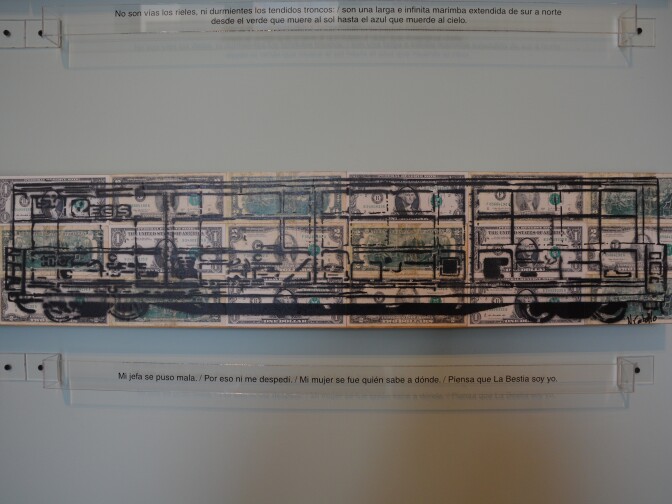 Visual Artist Nicolás Carballo. 2016. Mixed media on wood. Sin Título. Poet Francisco Hernández.
