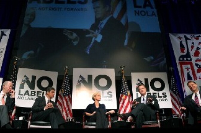 A panel for the launch of the unaffiliated political organization known as No Labels. The event features numerous politicians, journalists and citizens to address some of the most intractable political issues in America.